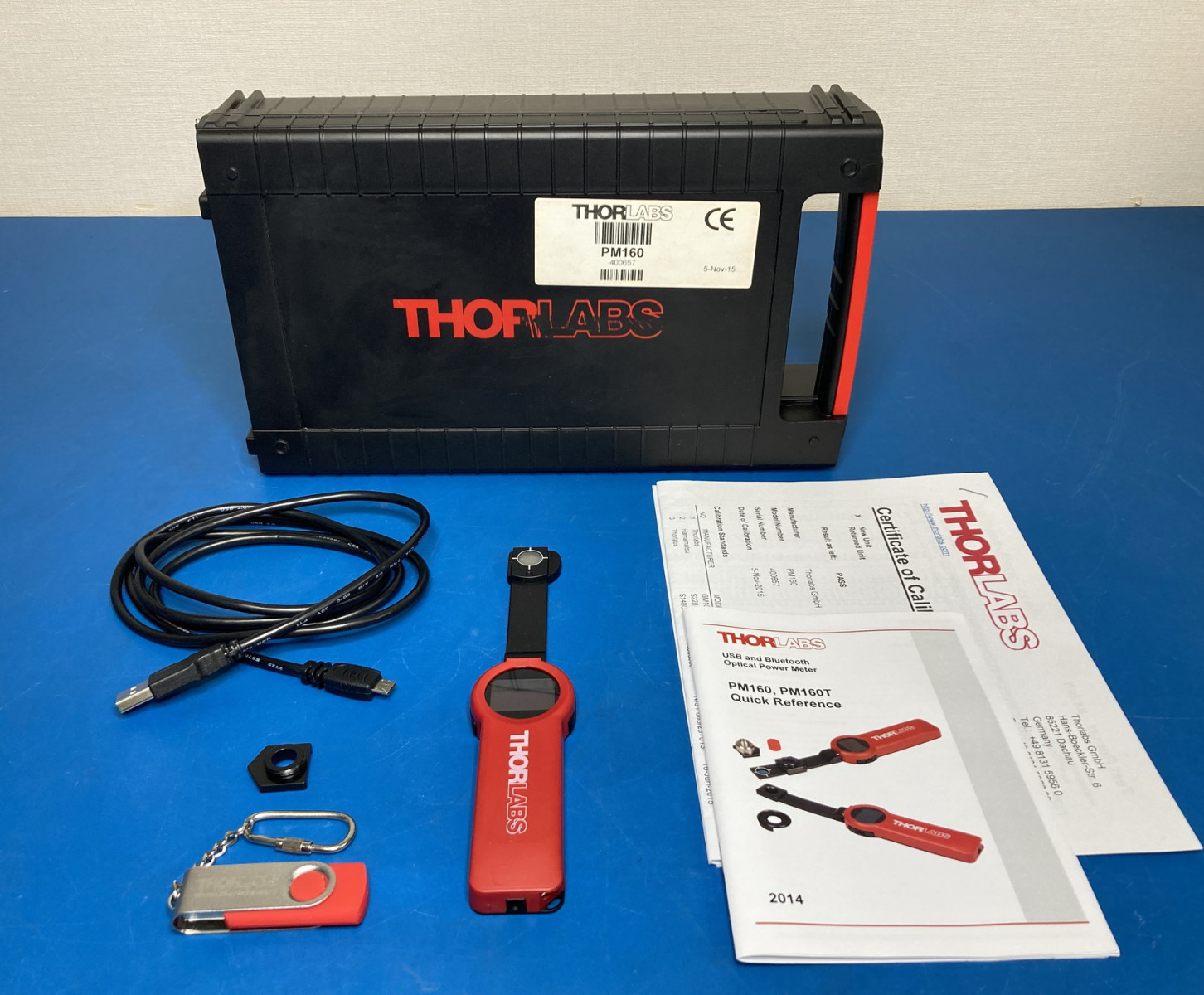 【RL-712】THORLABS Siセンサーパワーメータ PM160 ★光応答OK・ソフト入りUSBメモリ・説明書付属！