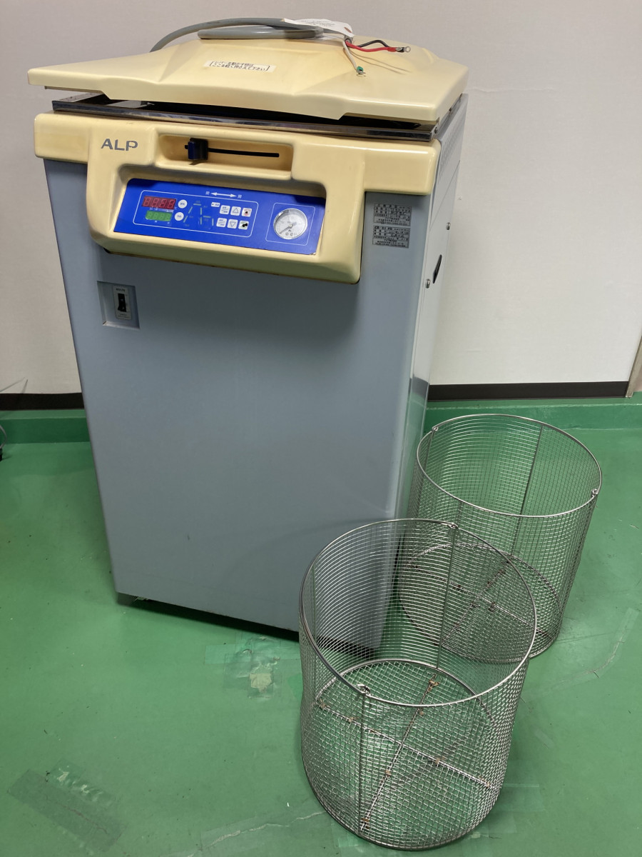 【RL-729】アルプ オートクレーブ 高圧蒸気滅菌機 CLS-40L 加熱・滅菌・保温動作確認済・かご2個付属！
