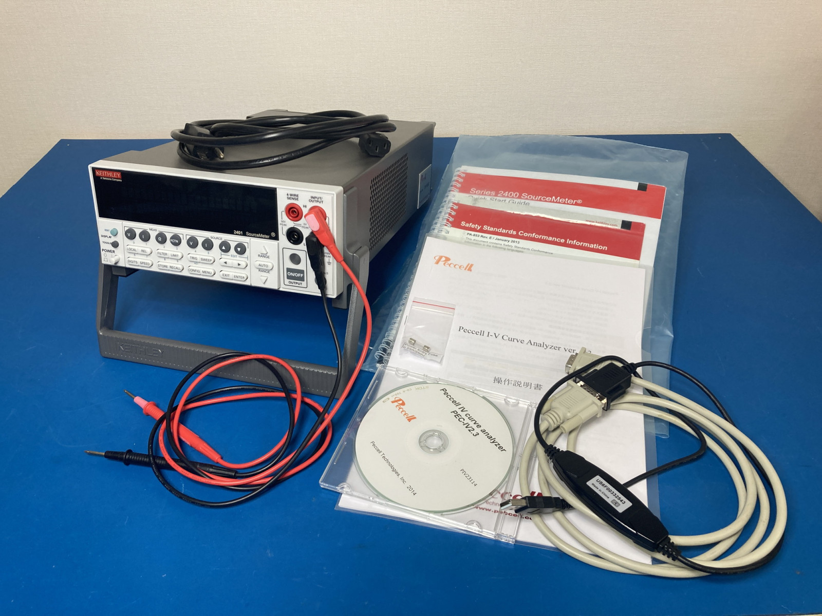 【RL-749】KEITHLEY ケースレー ソースメータ 2401 Peccellソフト付き・太陽電池I-V測定・セル評価に！
